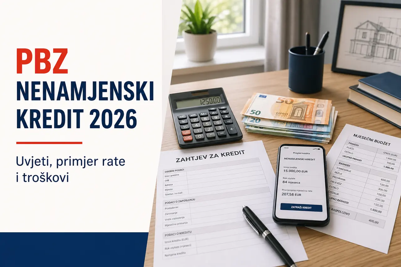 PBZ nenamjenski kredit 2026 kalkulator rate i troškovi